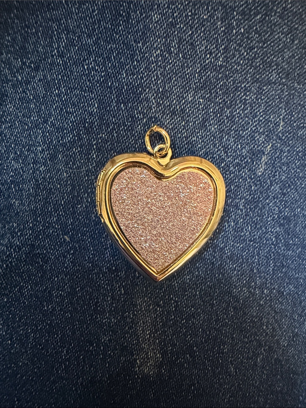 Sophia Webster Gold Heart Locket with Pink Glitter Center